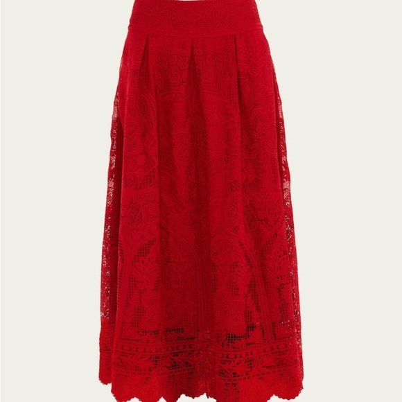 FARM Rio Red Lace Maxi Skirt - Picture 2 of 4